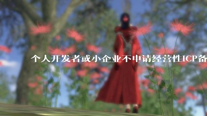 个人开发者或小企业不申请经营性ICP备案，怎样开发APP盈利?